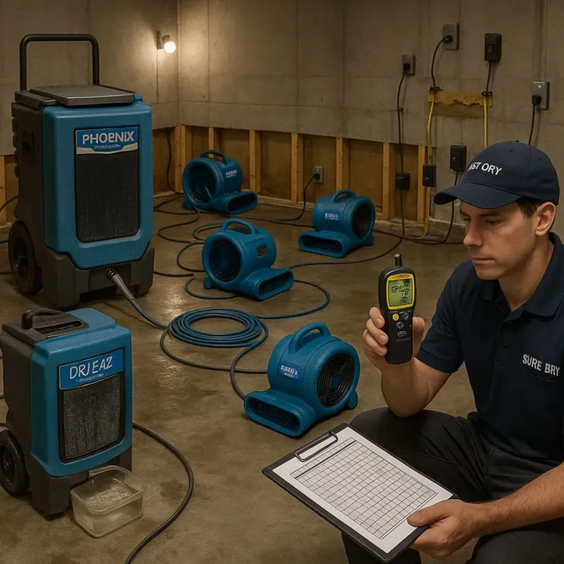 Structural Drying and Dehumidification process in Baldwin, PA